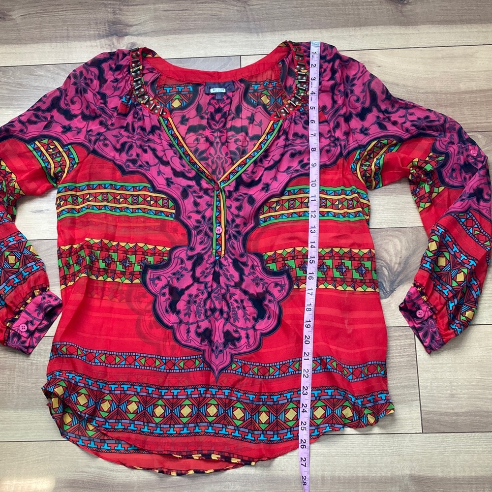 Hale Bob Boho Silk Blouse - Picture 6 of 8